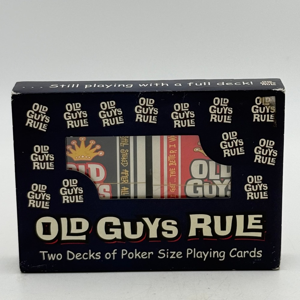 Old Guys Rule 2 Decks Poker Size Playing Cards Set Sealed with Case TL-SK300